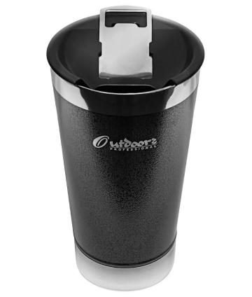 VASO TERMICO NEGRO C/TAPA Y DESTAPADOR BEER PINT