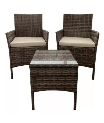 JUEGO DE JARDIN RATTAN SILLONES+MESA