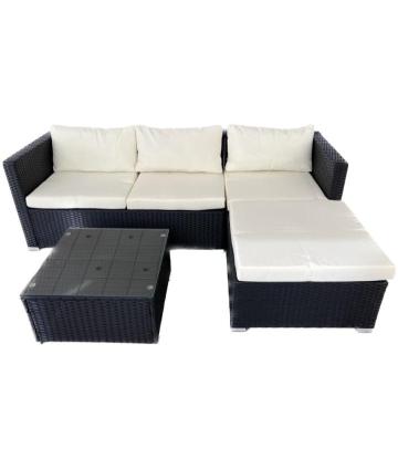 JUEGO DE JARDIN MYRTOS RATTAN NEGRO LIVING