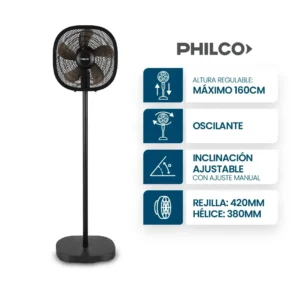 VENTILADOR DE PIE VPN16315N 16"CUADRADO NEGRO