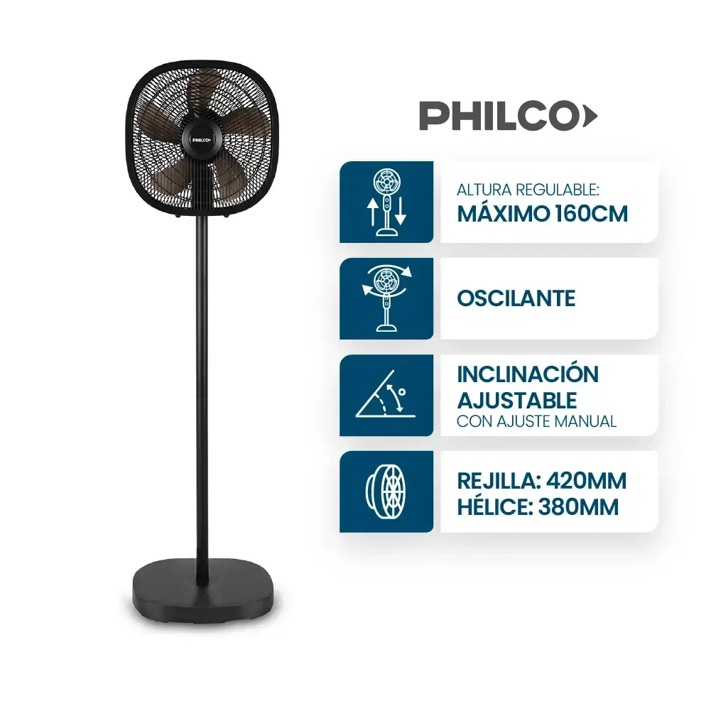 VENTILADOR DE PIE VPN16315N 16"CUADRADO NEGRO