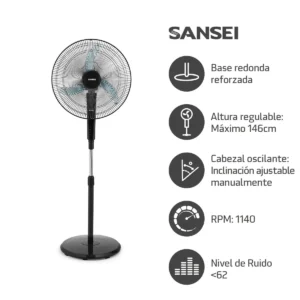 VENTILADOR DE PIE VPN18645N 18" 3 ASPAS