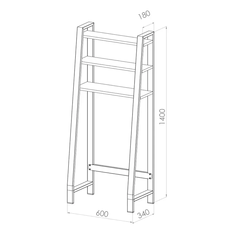 ORGANIZADOR DE BA O ESI060B ESCALERA BLANCO - Imagen 4