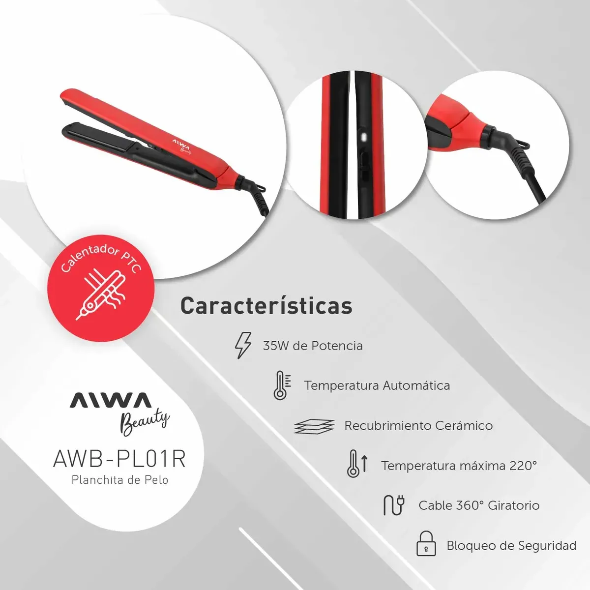 PLANCHITA DE CABELLO AWB-PL01R - Imagen 4