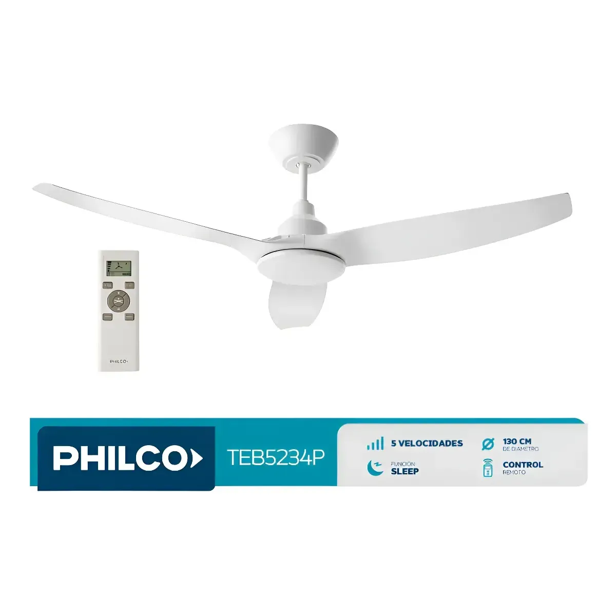 VENTILADOR DE TECHO TEB5234P 52"3ASPAS BLANCO