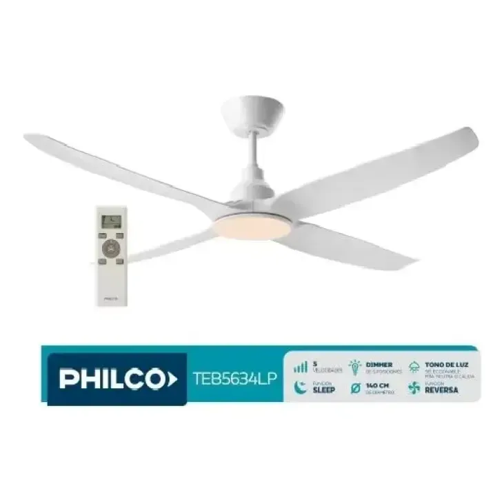 VENTILADOR DE TECHO TEB5634LP 56"4 ASPAS BLANCO