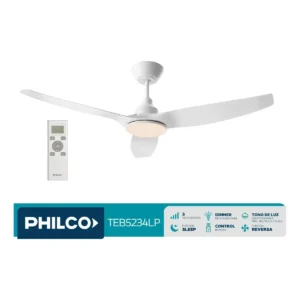 VENTILADOR DE TECHO TEB5234LP 52"3ASPAS LUZ BLANCO