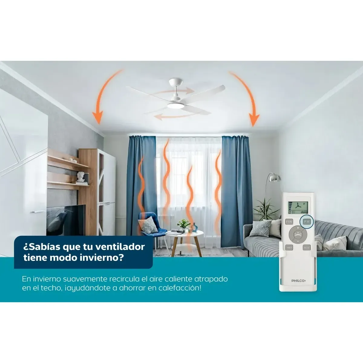 VENTILADOR DE TECHO TEB5234P 52"3ASPAS BLANCO - Imagen 6