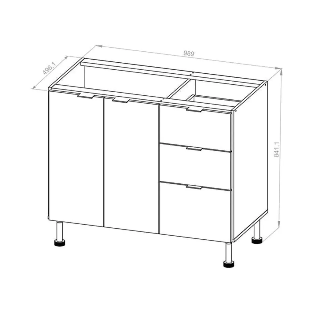 BAJO MESADA ARG-100SLB 1 PUERTA BLANCO - Imagen 2
