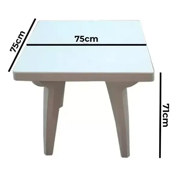 MESA CUADRADA REFORZADA 75X75 BLANCA - Imagen 2
