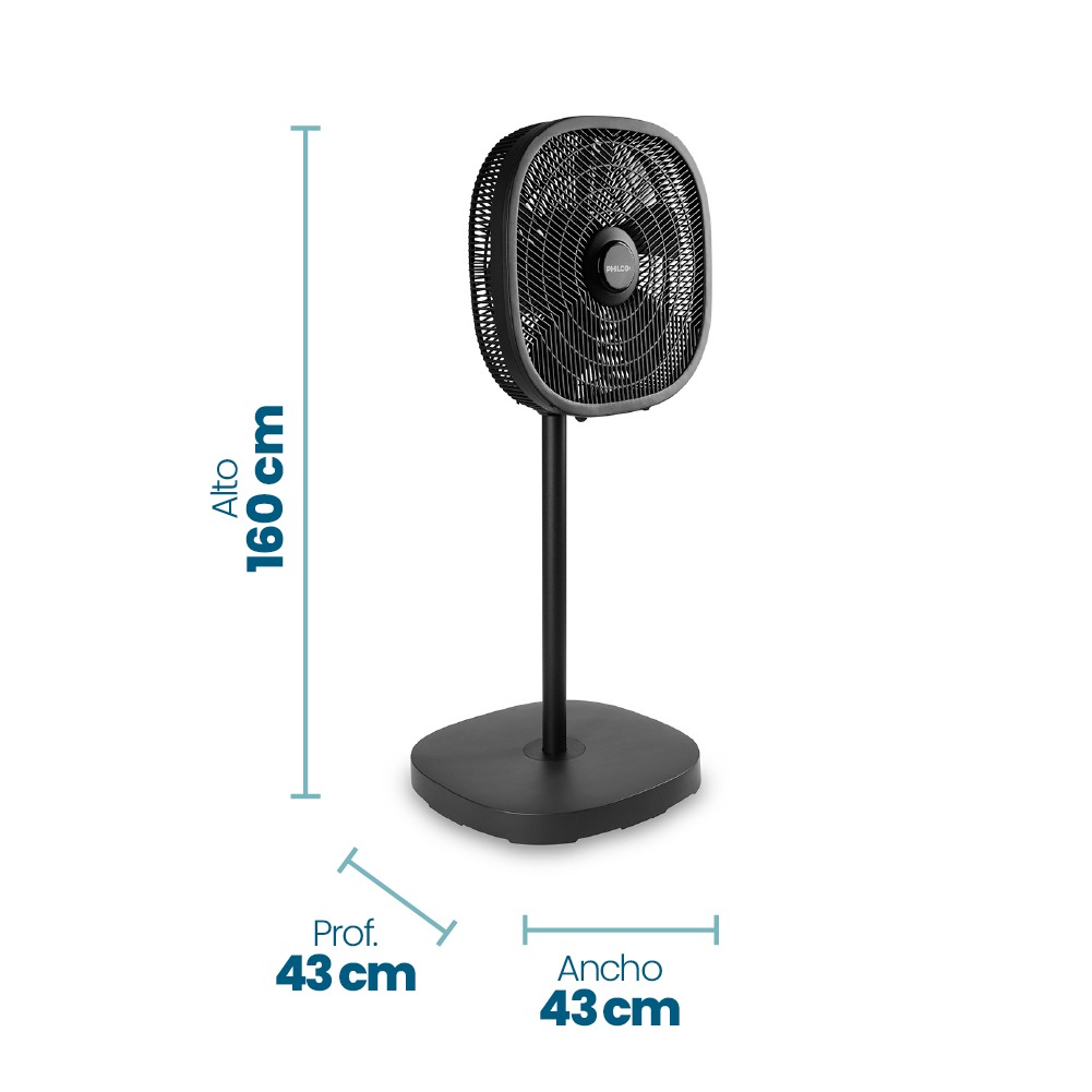 VENTILADOR DE PIE VPN16315N 16"CUADRADO NEGRO - Imagen 5