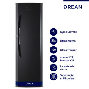 HELADERA HDR320F50N 314LTS CICLICA BLACK