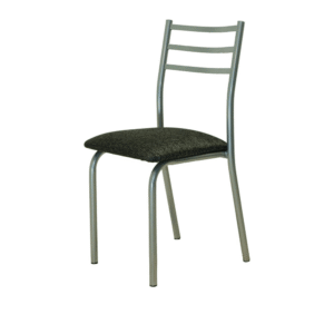 SILLA ECO C/ALUMINIO CUERINA LISA NEGRA