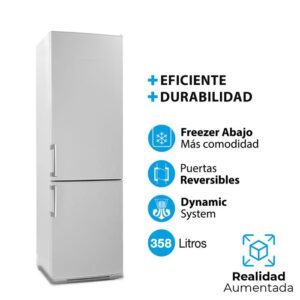 HELADERA KHG40/9 C/FREEZER 358LTS BLANCA