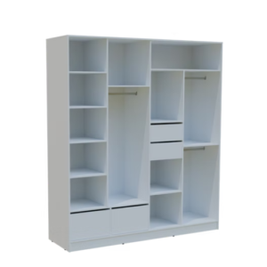 VESTIDOR ART.580 WENGUE 10ESTAN.4CAJ.3PERCHEROS