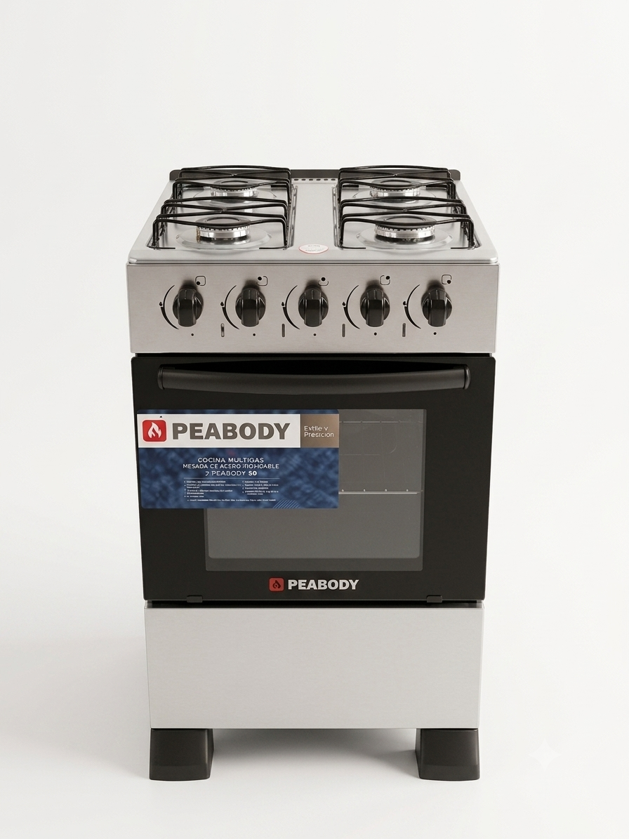 COCINA 4H 4303 MG 50CM INOXIDABLE PEABODY