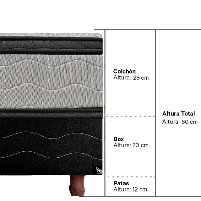 CONJUNTO 190X100 METAL EUROPILLOW BOX JACQUARD - Imagen 3