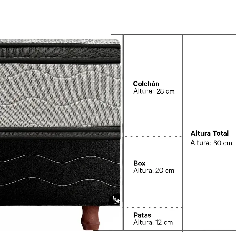 CONJUNTO 140X190 METAL EUROPILLOW BOX JACQUARD - Imagen 3