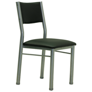 SILLA JULIANA ALUMINIO CUERINA NEGRO