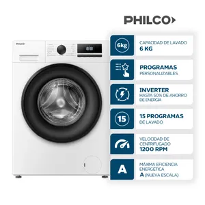 LAVARROPAS PHLF64BN 6KG 1200RPM BLANCO PHILCO