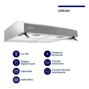 PURIFICADOR CUDR604IA 60CM INOXIDABLE LUZ