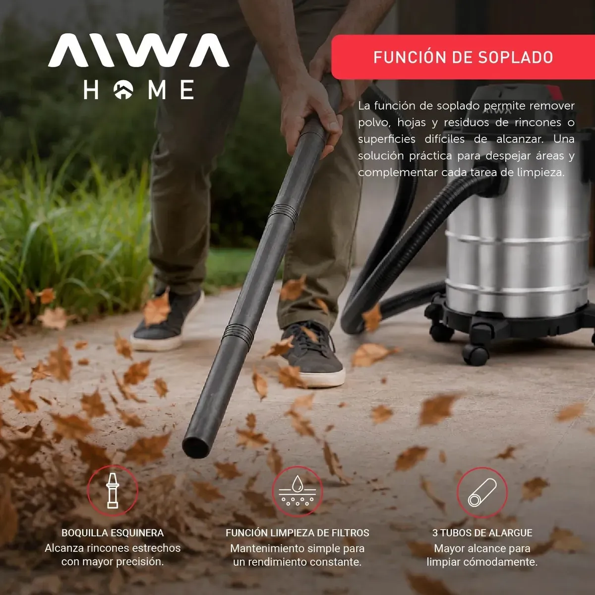 ASPIRADORA AWH-AI015 INDUSTRIAL 15LTS AIWA - Imagen 6