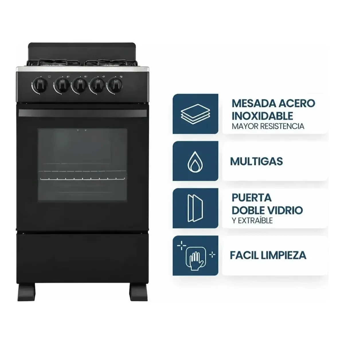 COCINA PHCN50NNS 50CM NEGRA PHILCO