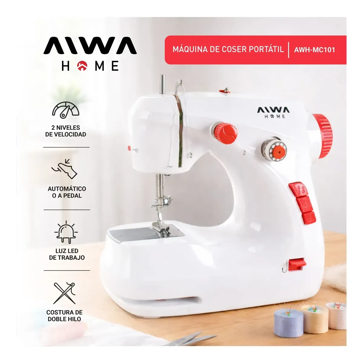 MAQUINA DE COSER AWH-MC101 AIWA - Imagen 3