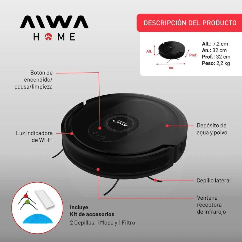 ASPIRADORA ROBOT AWH-ASR201 MIDDLE AIWA - Imagen 4