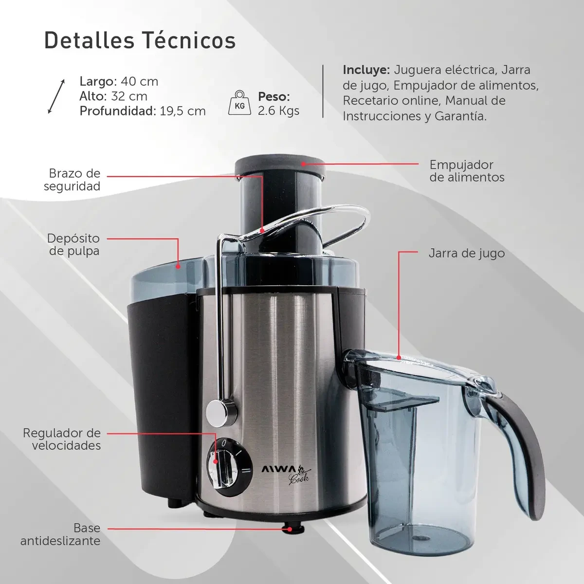 EXTRACTOR DE JUGO AWK-EX500I - Imagen 6