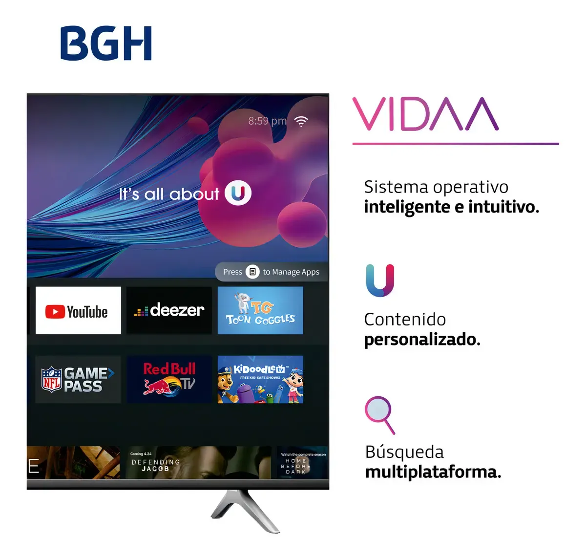 TV 32'LED SMART B3223H VIDAA BGH(BP) - Imagen 2