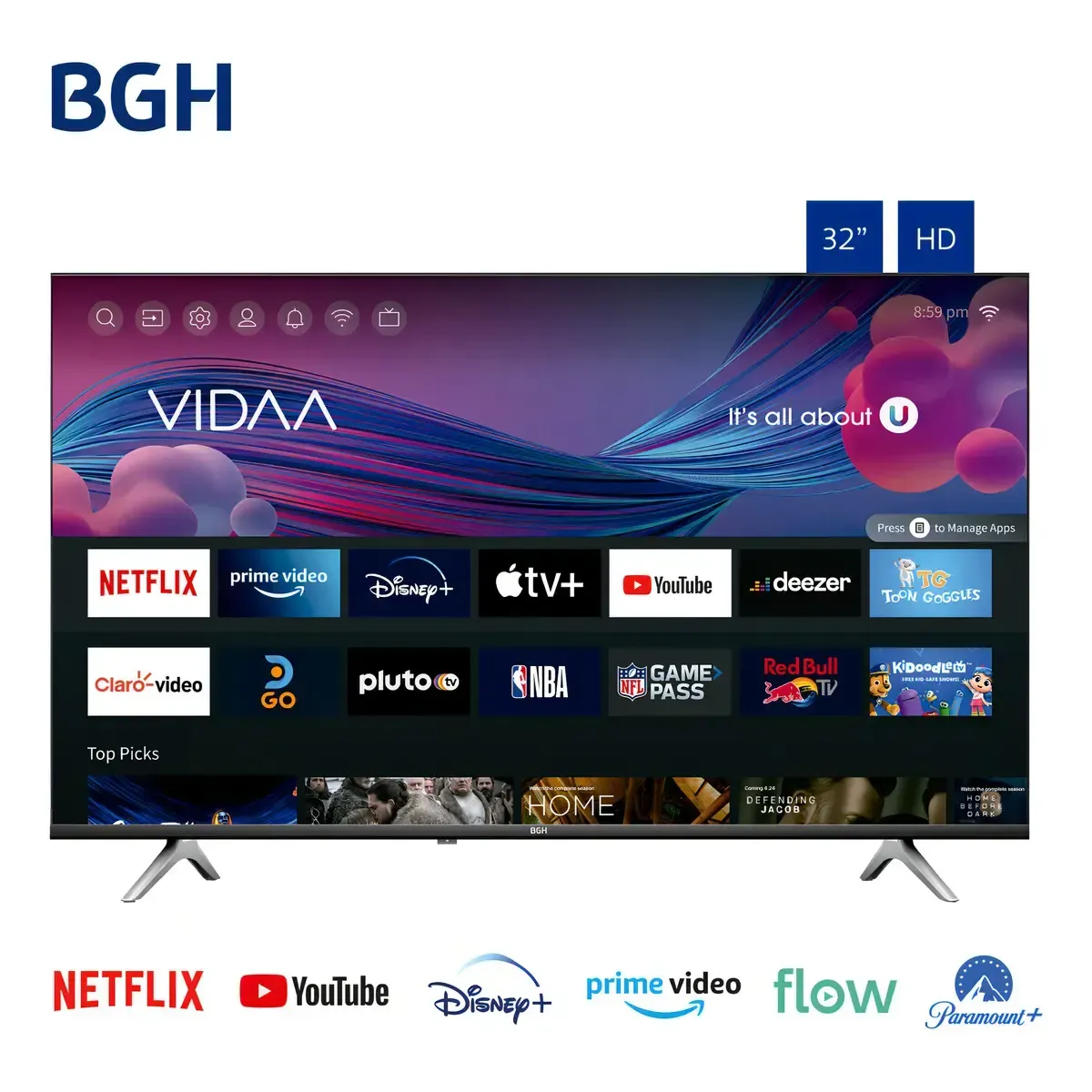 TV 32'LED SMART B3223H VIDAA BGH(BP) - Imagen 4
